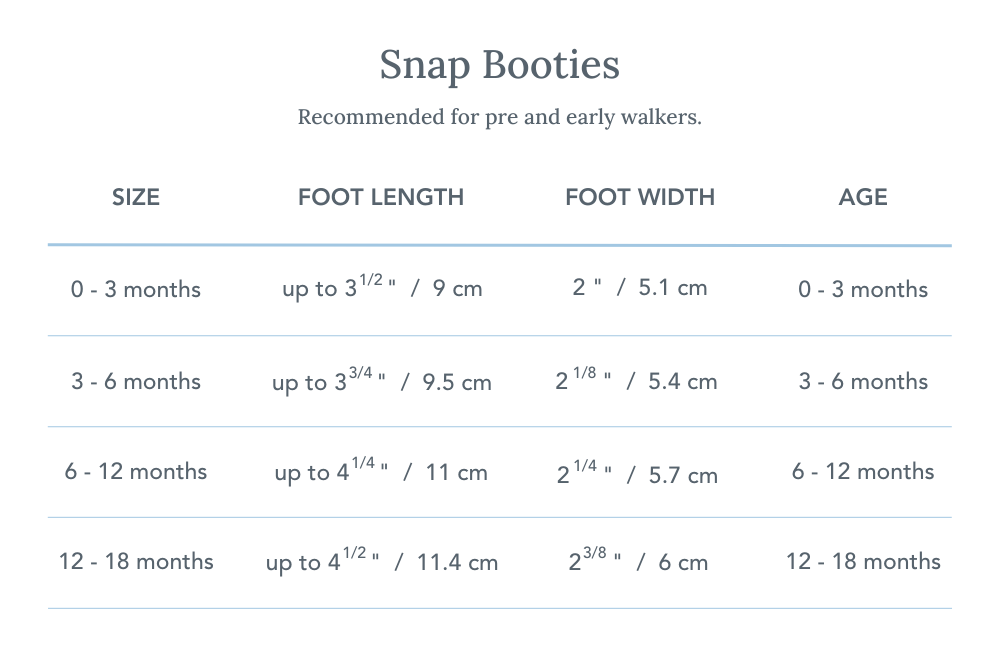 Baby Shoe Size Chart | Infant & Toddler Shoe Sizing | Robeez