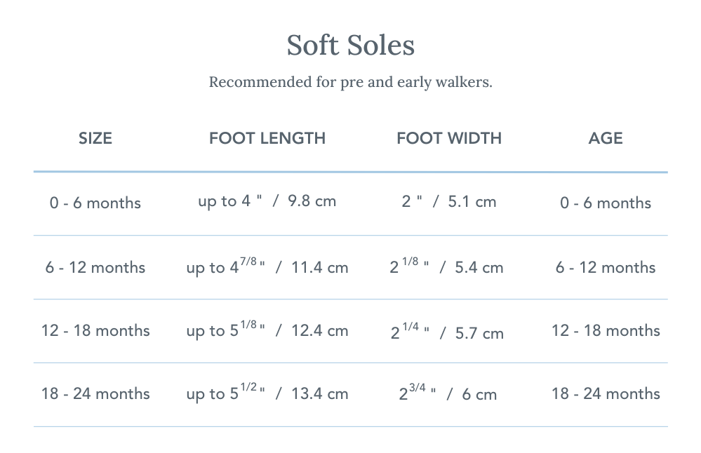 Baby Shoe Size Chart | Infant & Toddler Shoe Sizing | Robeez