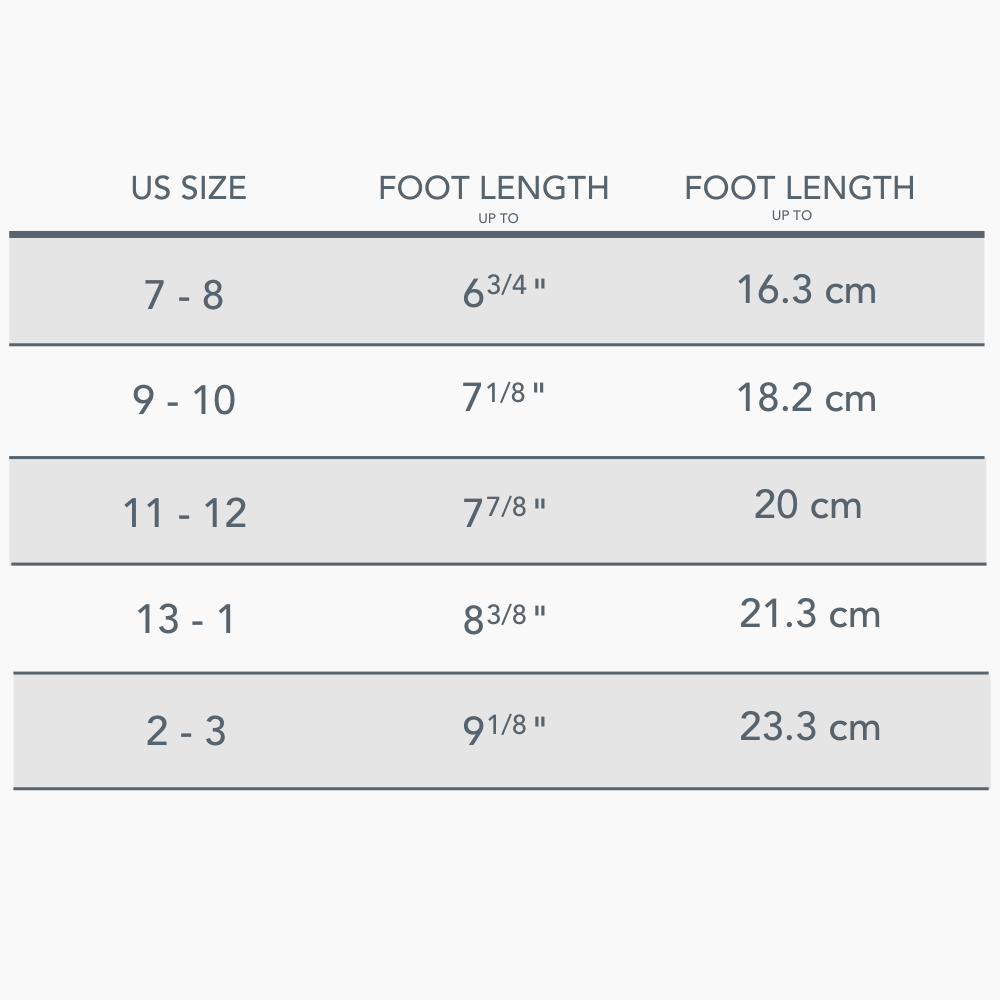 slipper socks sizing chart