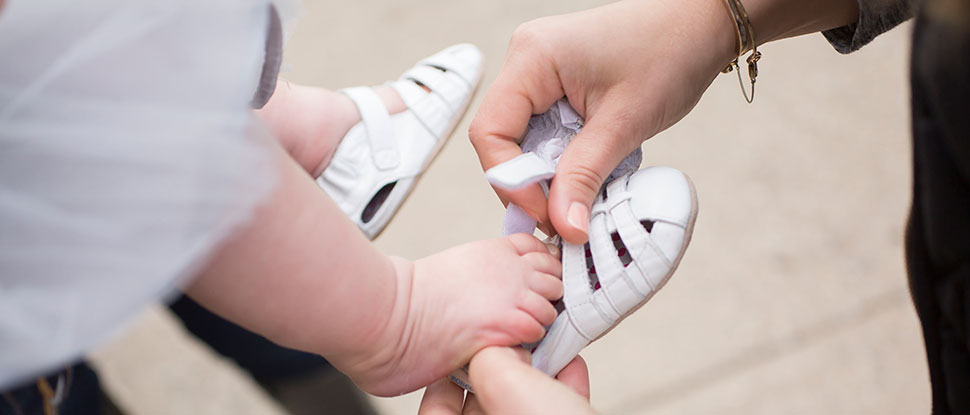 average baby foot size